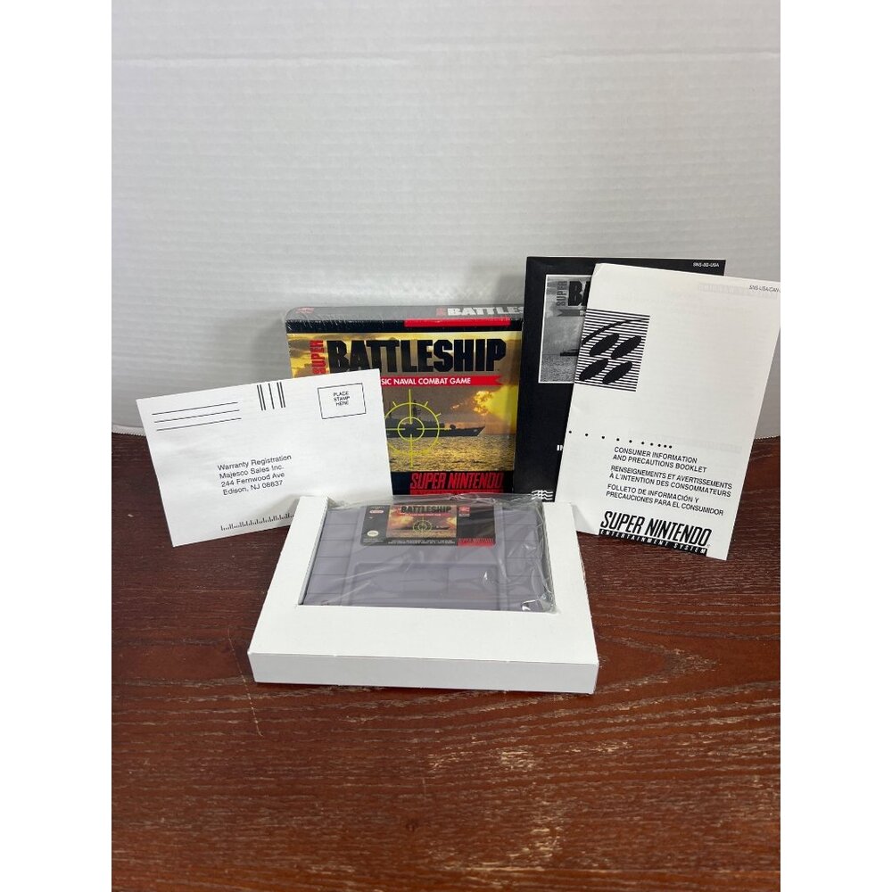 Super Nintendo Battleship Game Complete In Box With Manual & Warranty Card